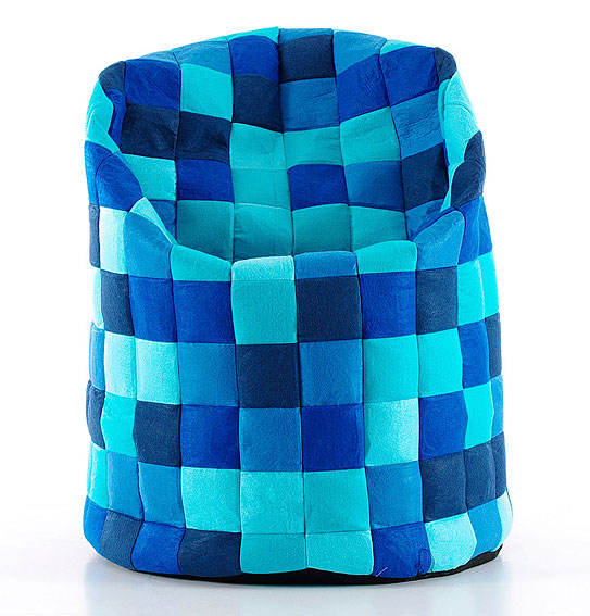 Pouf azul patchwork Pops