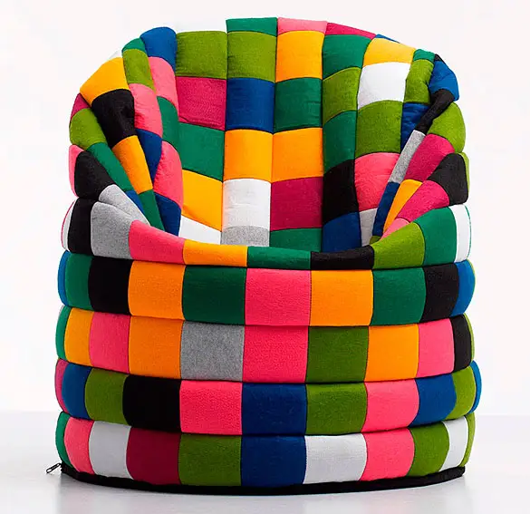 Pouf multicolor patchwork Pops