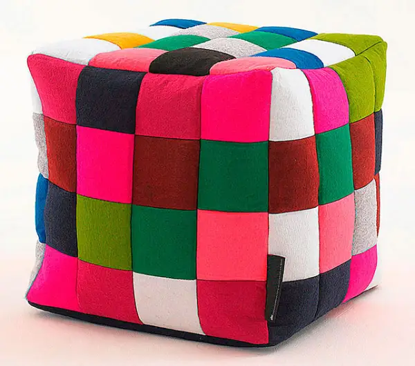 Pouf multicolor patchwork Tula