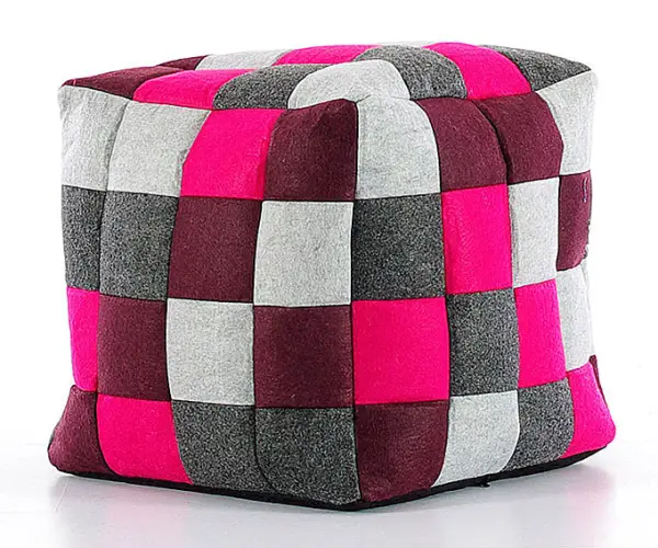 Pouf violeta patchwork Tula
