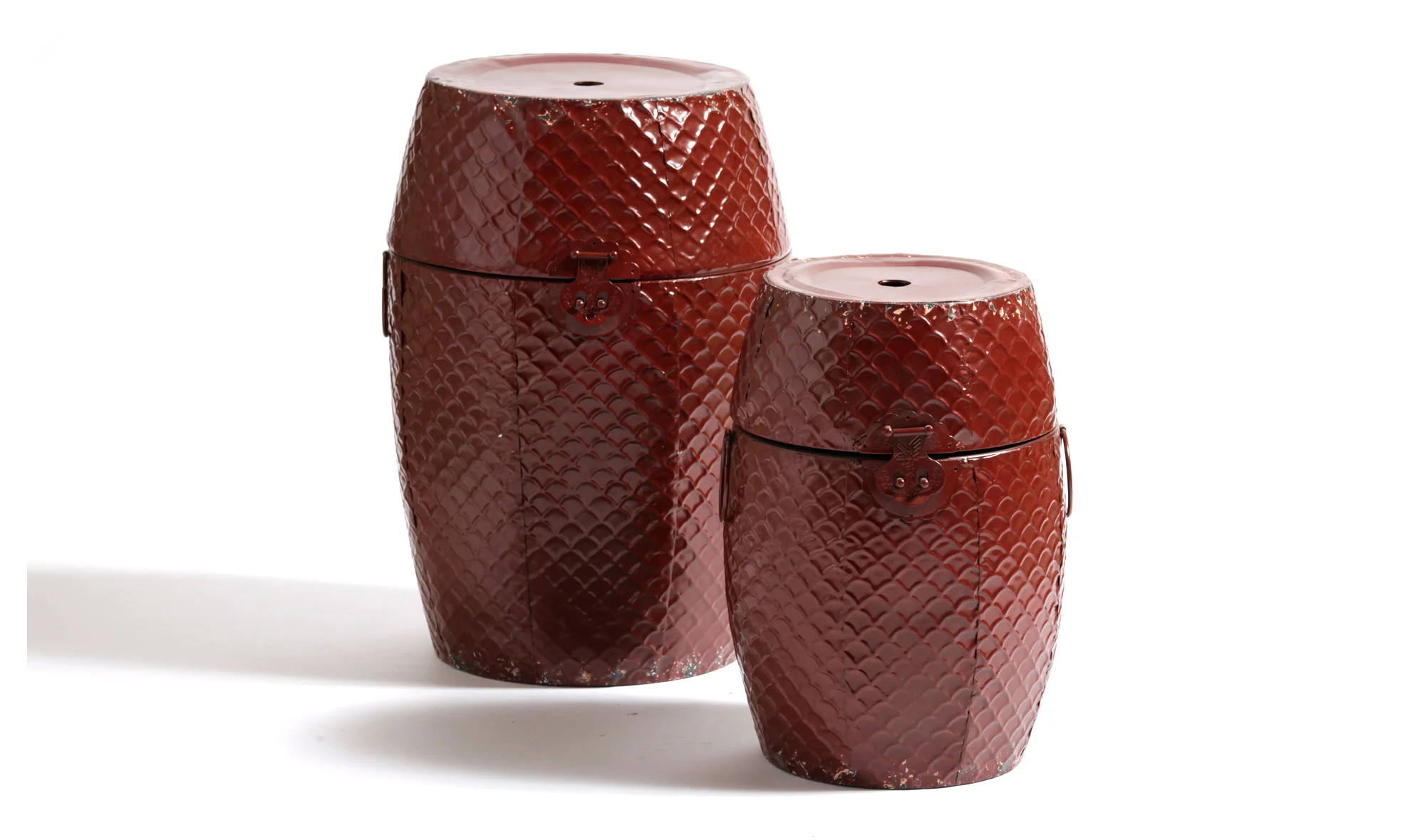 Set 2 taburetes rojos vintage Antique