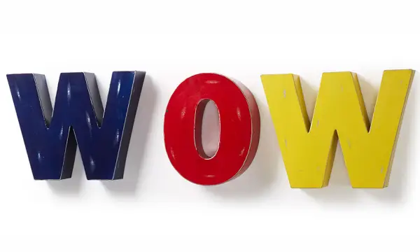 Set 3 letras decorativas Wow