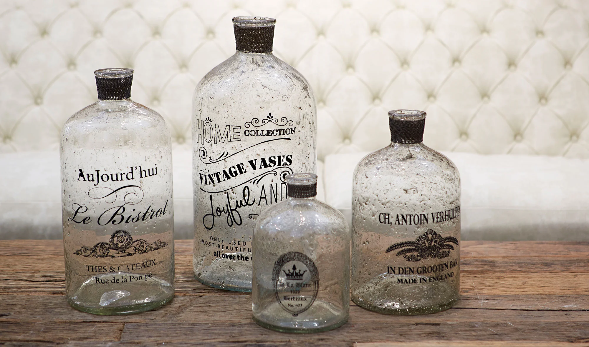 Set 4 botellas decorativas Marble