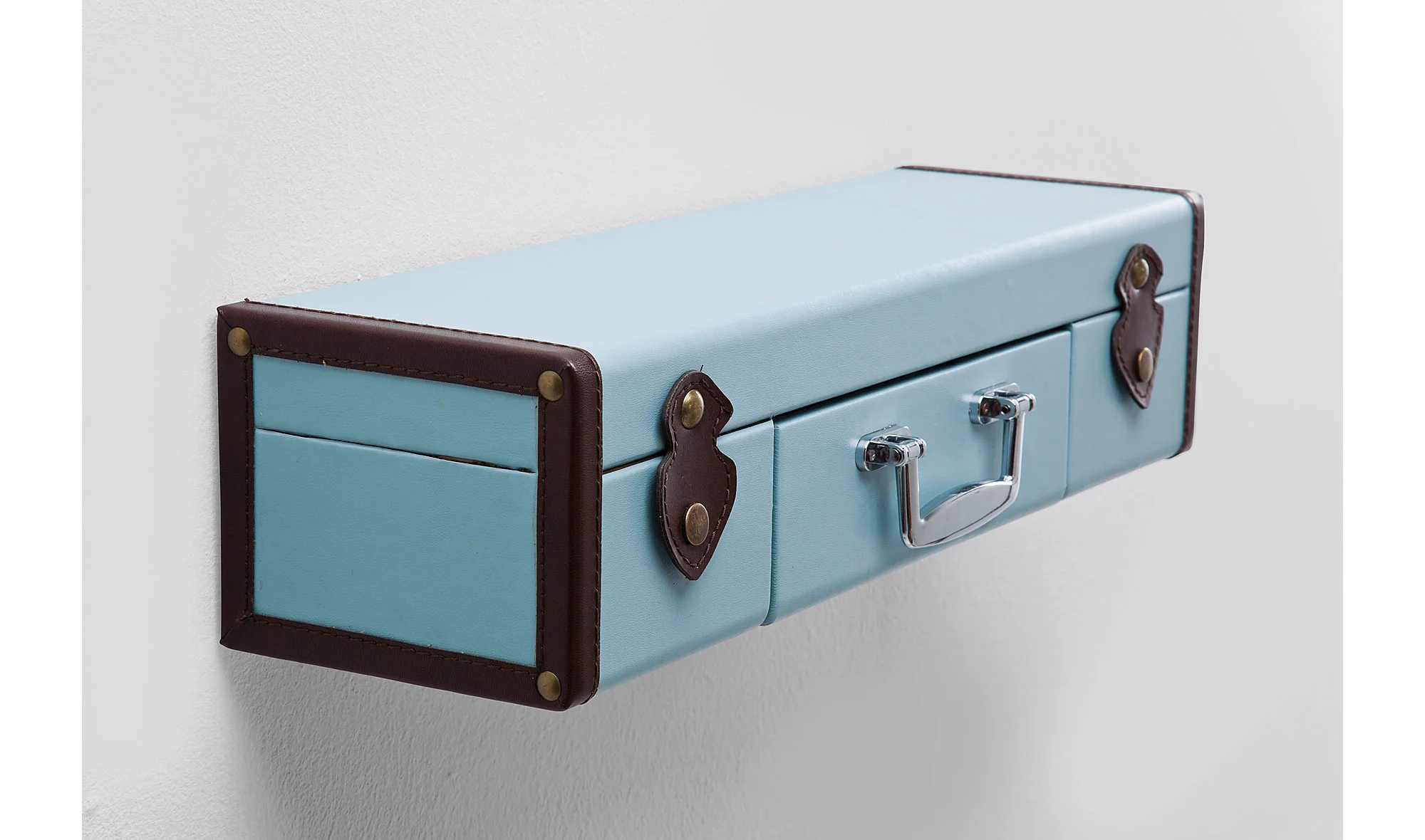 Set 4 estanterías de pared vintage Maleta azul claro