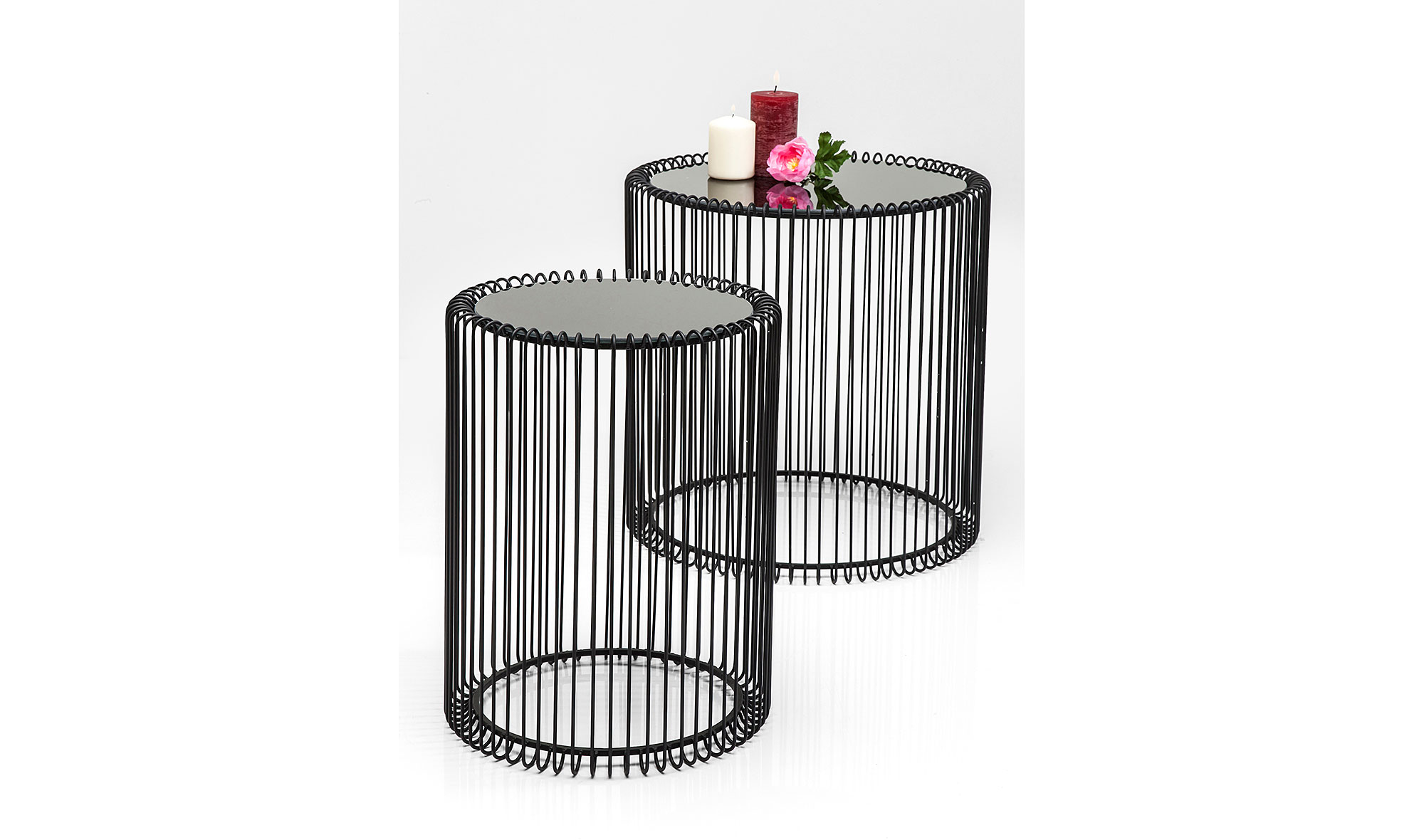 Set dec 2 Mesas auxiliares Wire negro