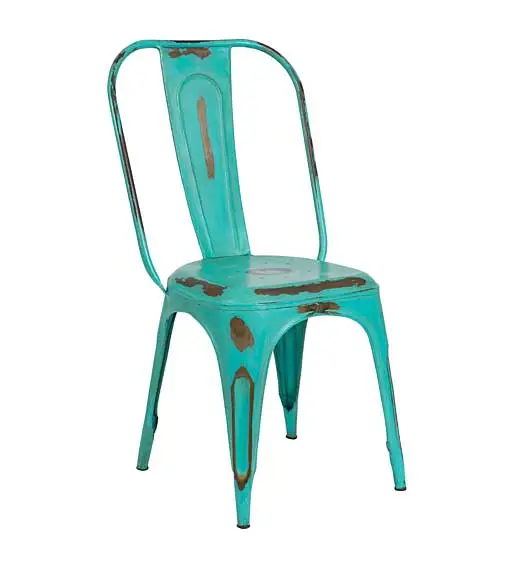 Silla hierro azul turquesa