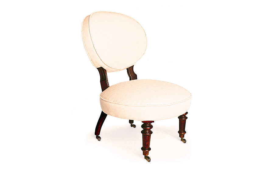 Silla con ruedas tapizada Blanca Clásica