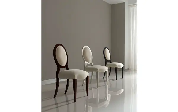 Silla moderna tapizada blanca Lou