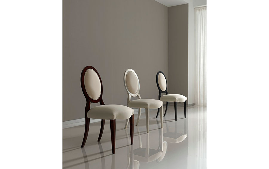 Silla moderna tapizada blanca Lou