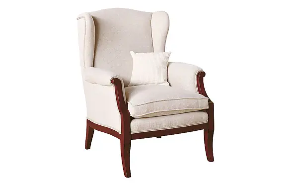 Sillón Orejero tapizado blanco