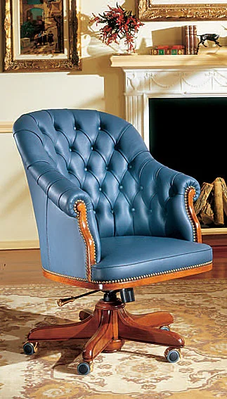 Sillón Piel Giratorio Dallas Capitoné