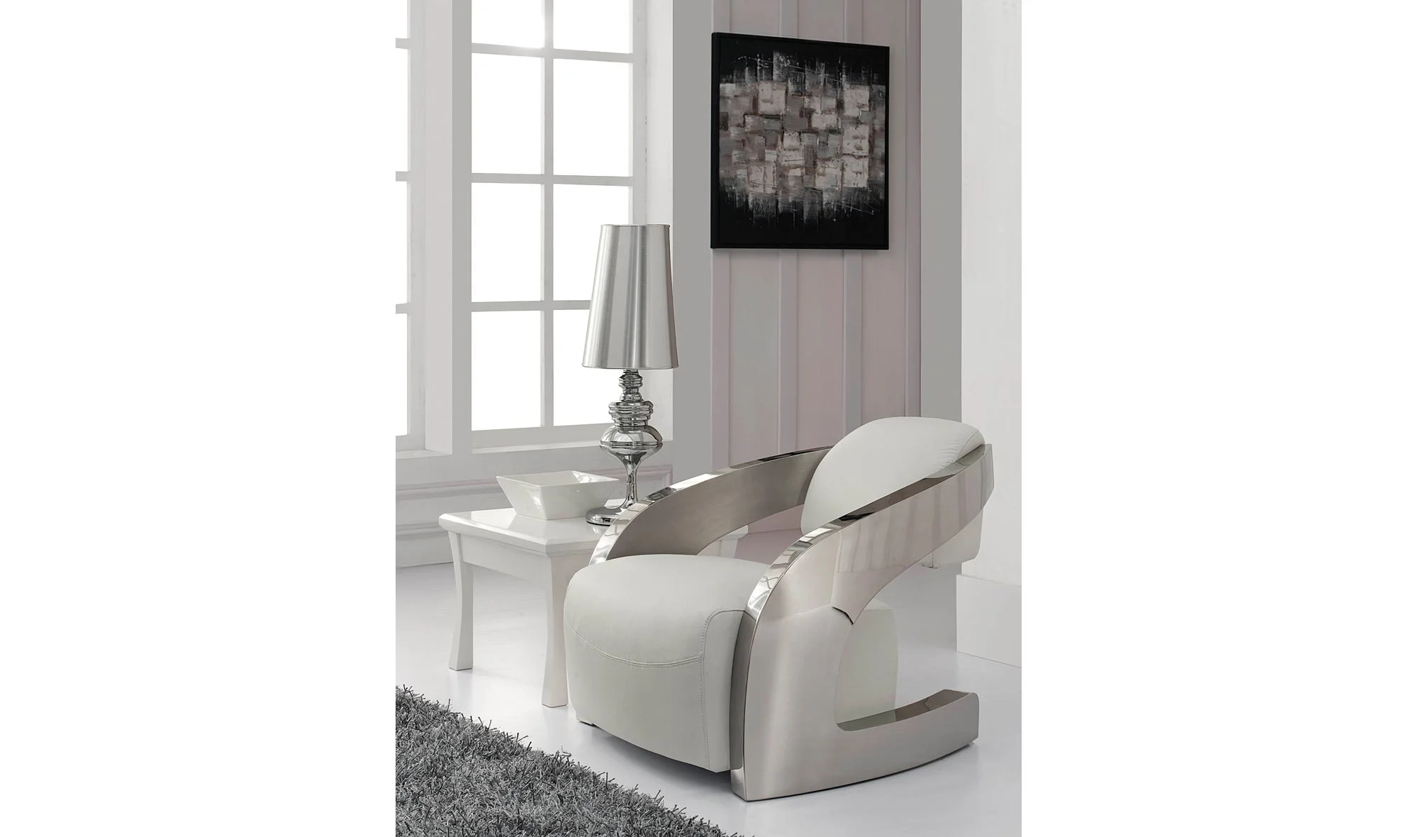 Sillón acero blanco Amanda