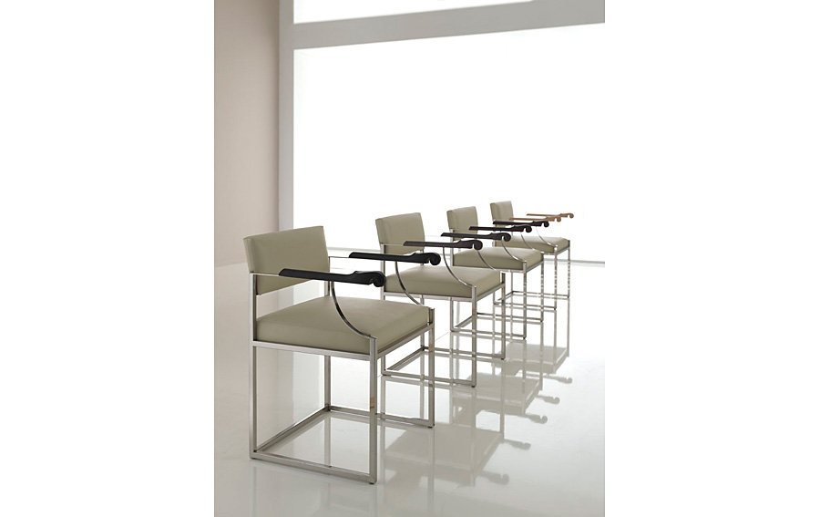 Sillón acero tapizado blanco Cuff