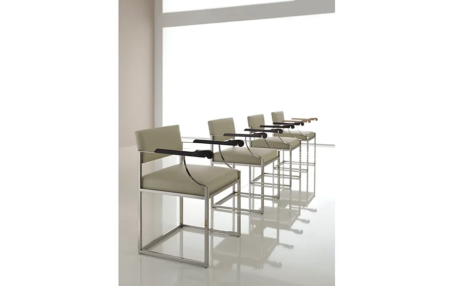 Sillón acero tapizado blanco Cuff
