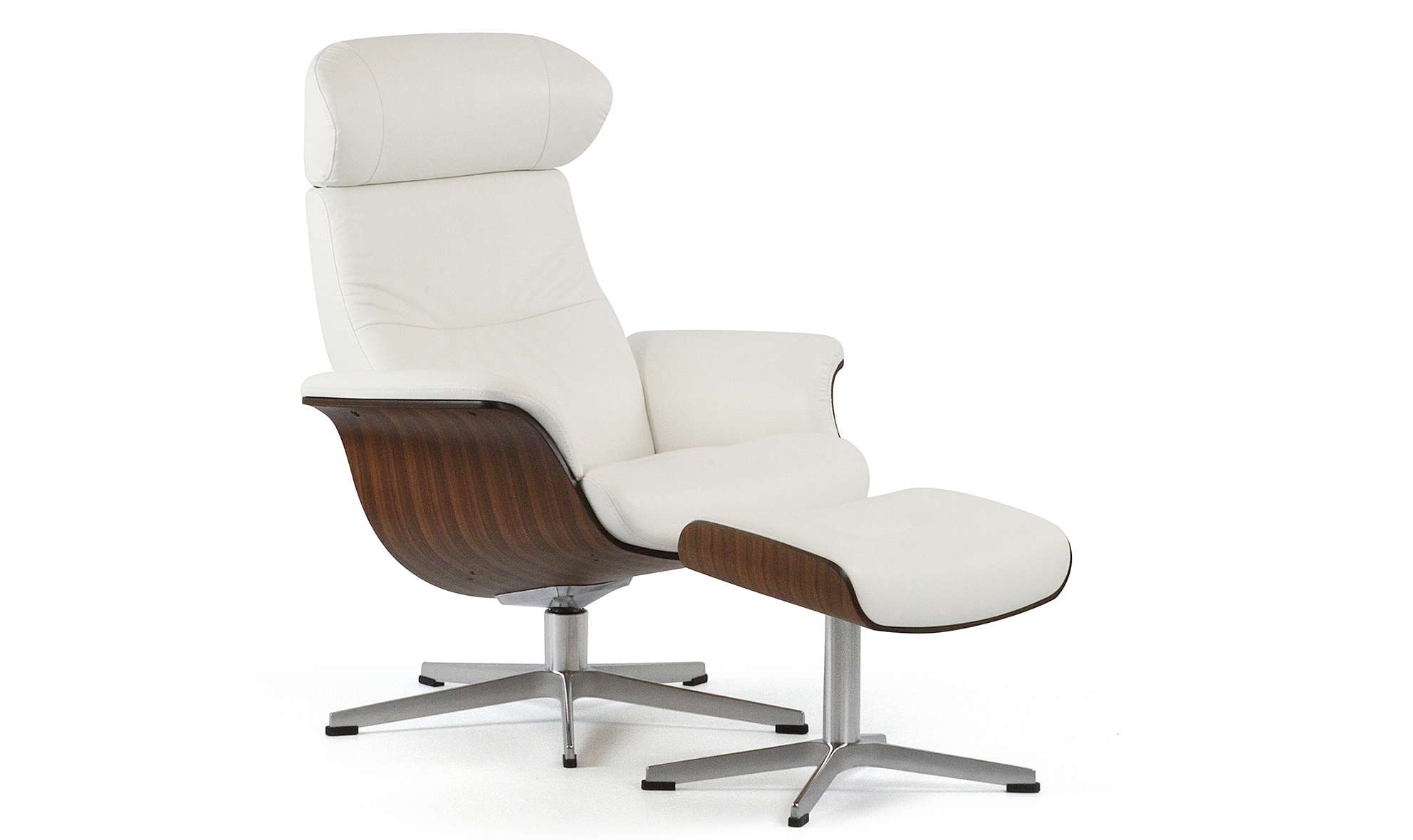 Sillón con reposapiés blanco moderno Abbey