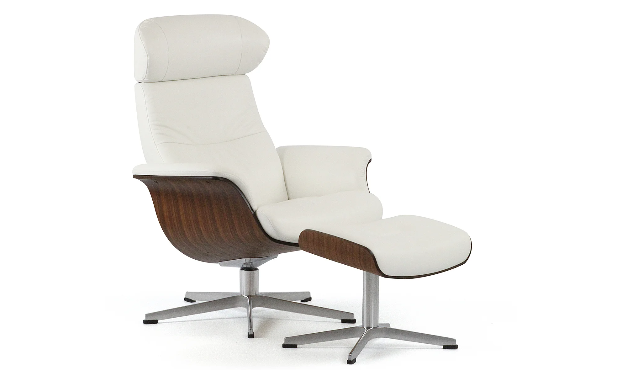 Sillón con reposapiés blanco moderno Abbey