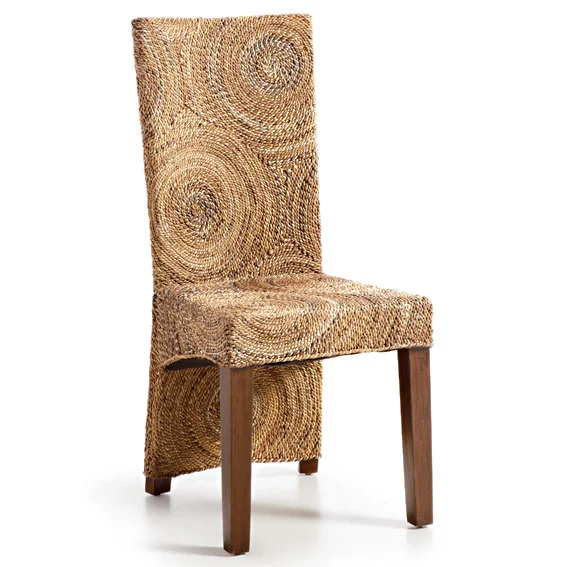 Sillón rattán Colonial banana círculos elegant