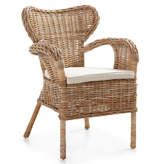 Sillón rattán con cojín Colonial Bryson