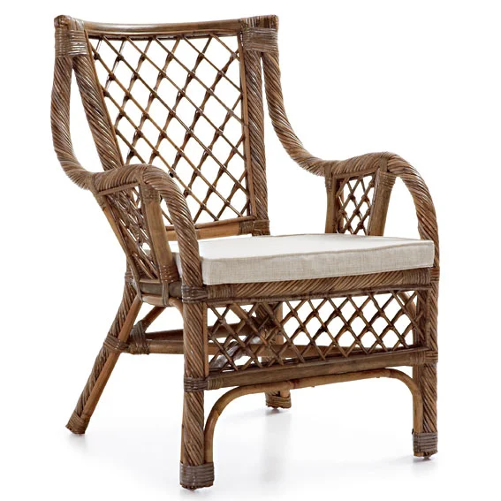 Sillón rattán con cojín Colonial Korobo