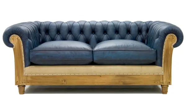 Sofá 2 plazas azul chesterfield Chesire