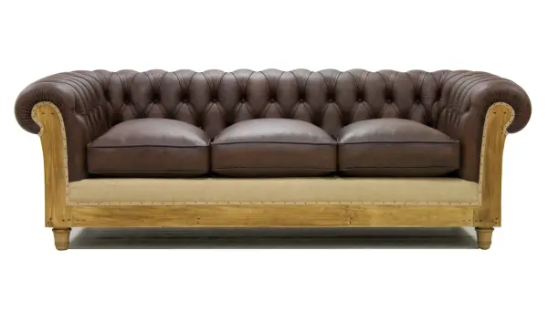 Sofá 3 plazas marrón oscuro chesterfield Chesire