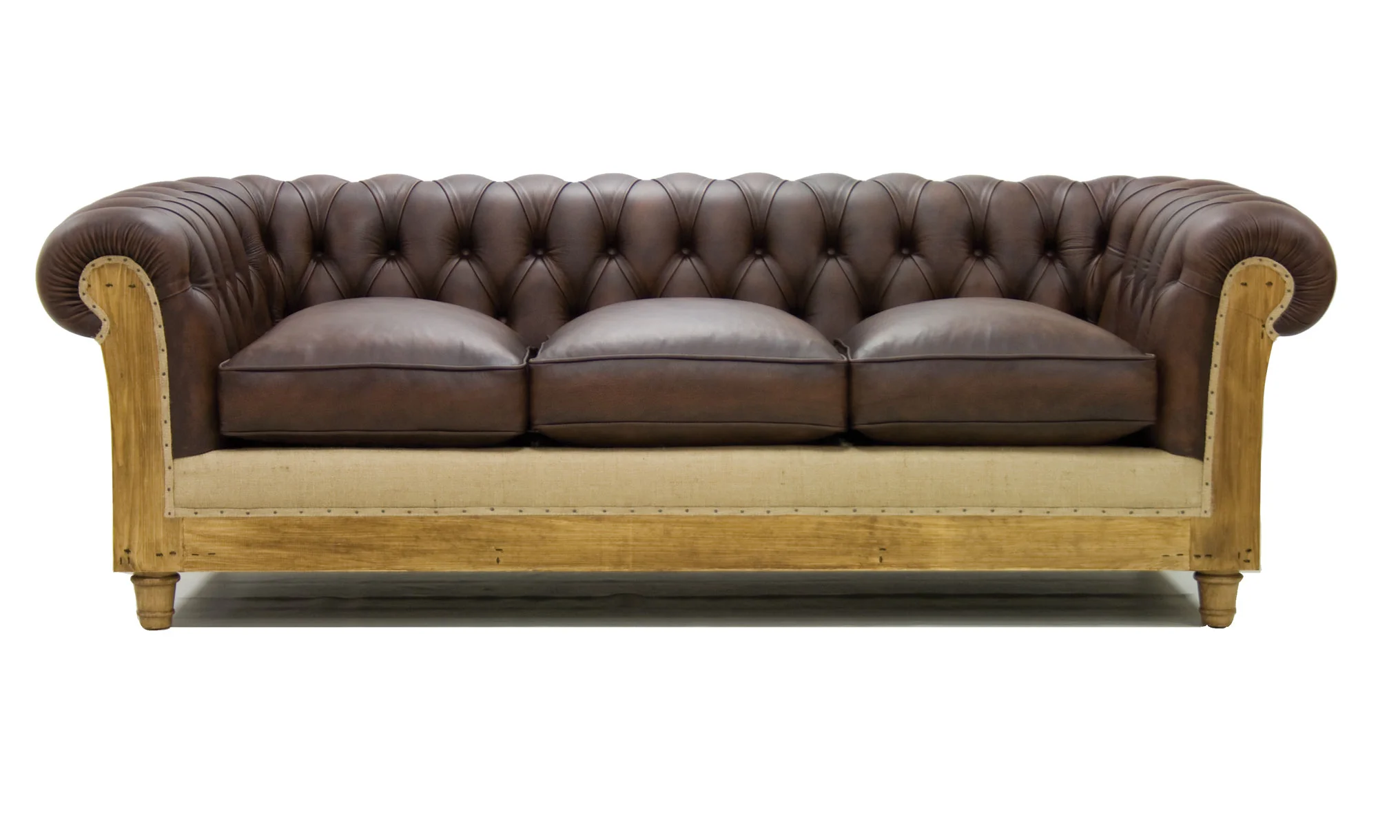 Sofá 3 plazas marrón oscuro chesterfield Chesire