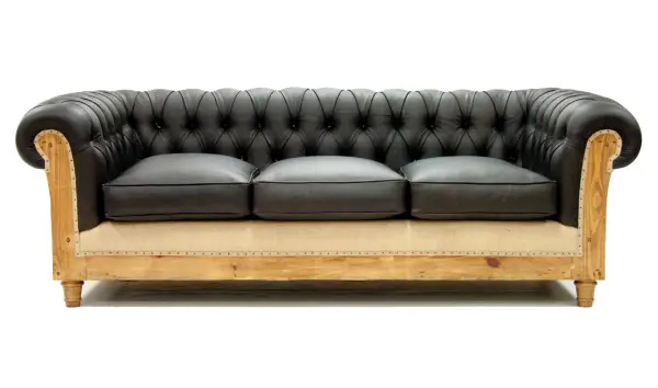 Sofá 3 plazas negro chesterfield Chesire