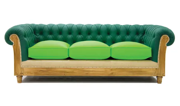 Sofá 3 plazas verde chesterfield Chesire