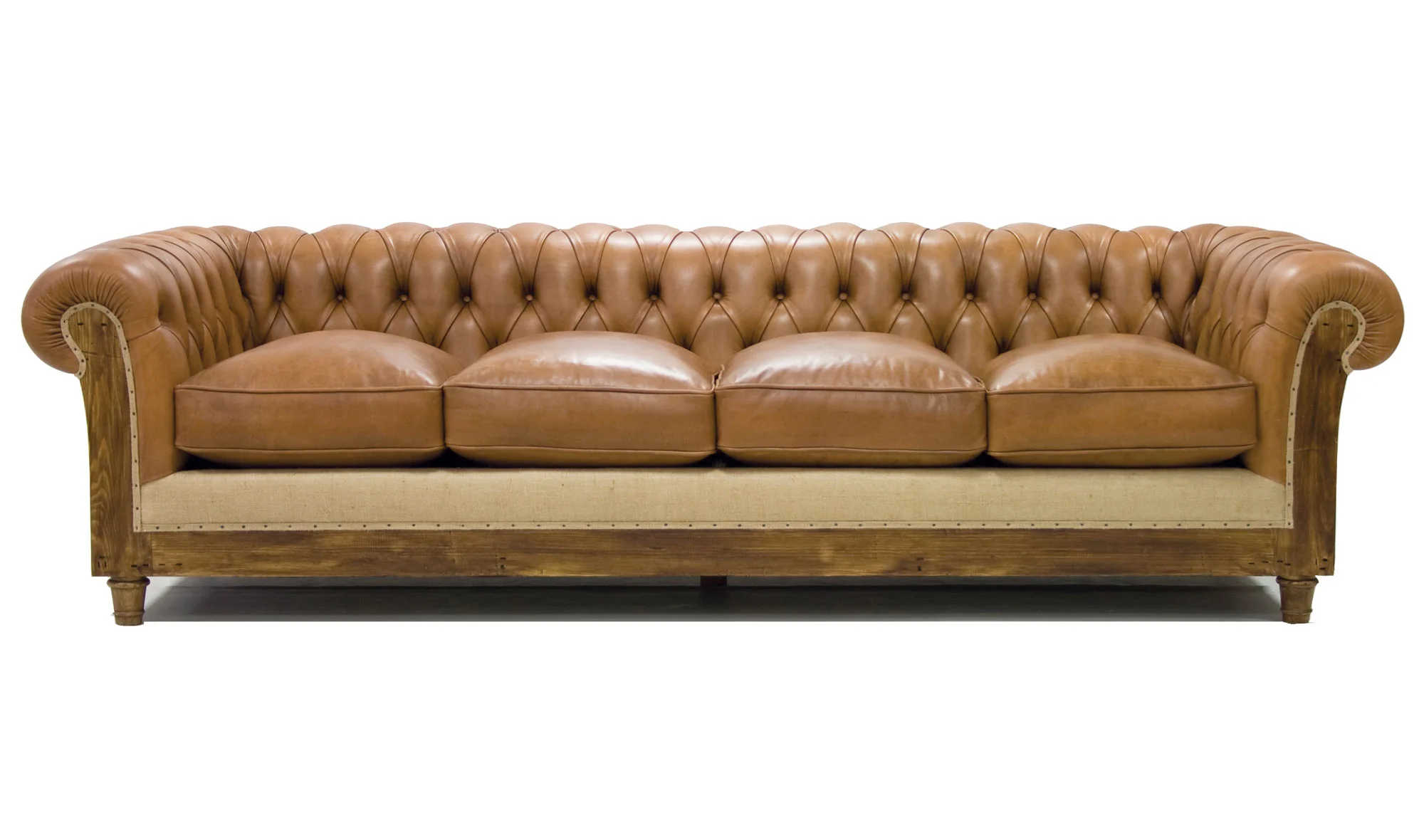Sofá 4 plazas marrón chesterfield Chesire