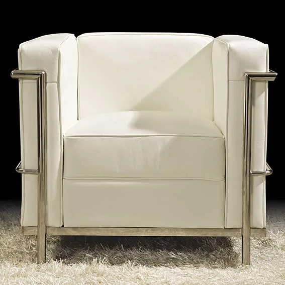 Sofá Moderno Piel Blanca Chieti