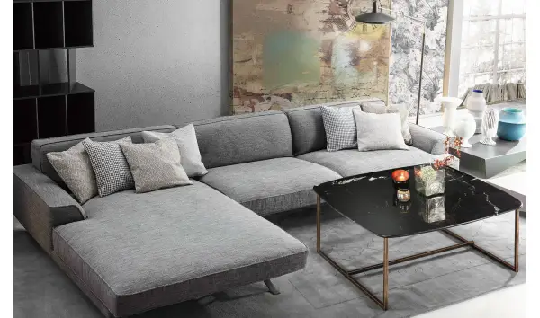 Sofá con chaise longue moderno Crognale