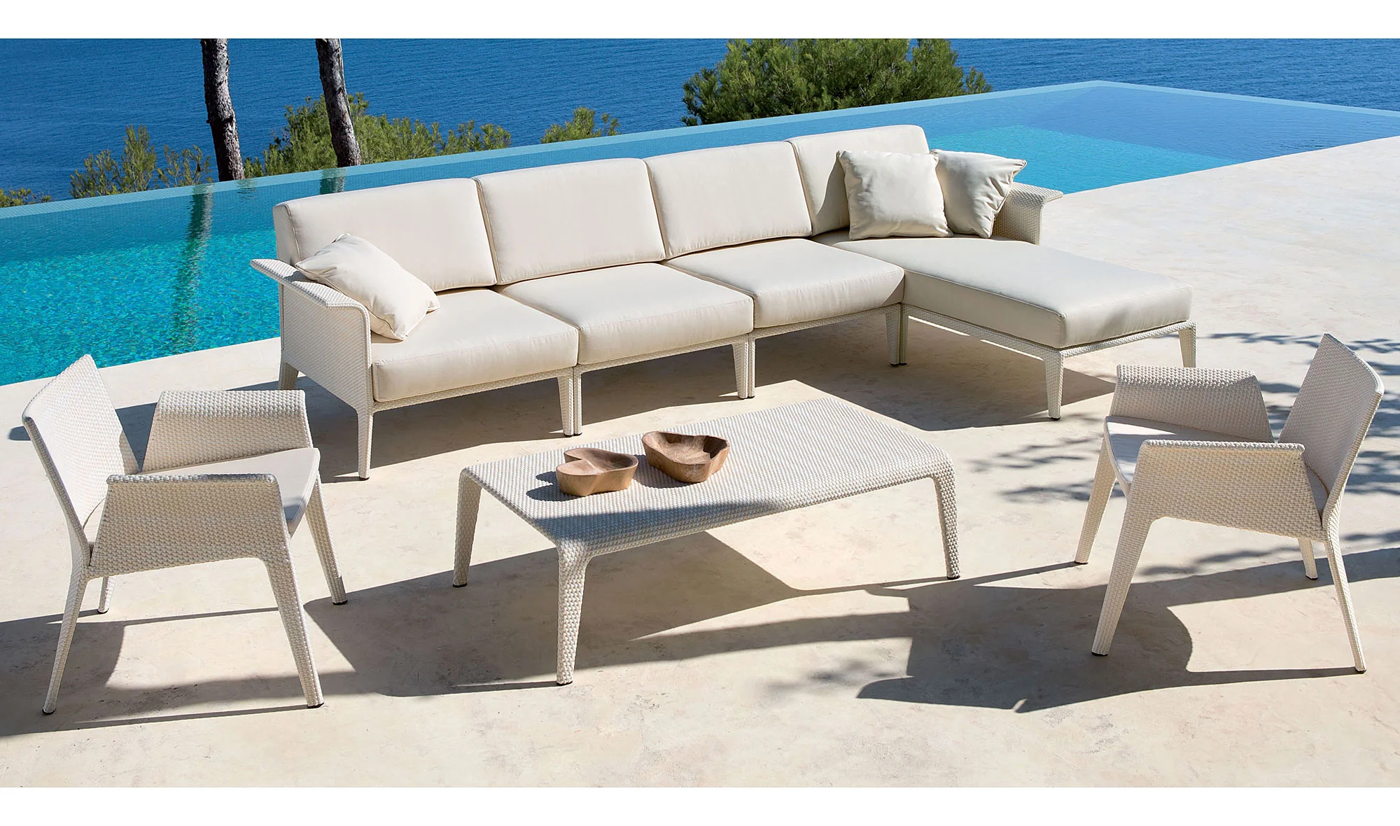 Sofa de jardín Kolima con chaise Longue