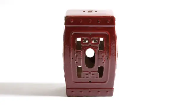 Taburete ceramico cuadrado rojo