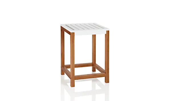 Taburete en madera blanco