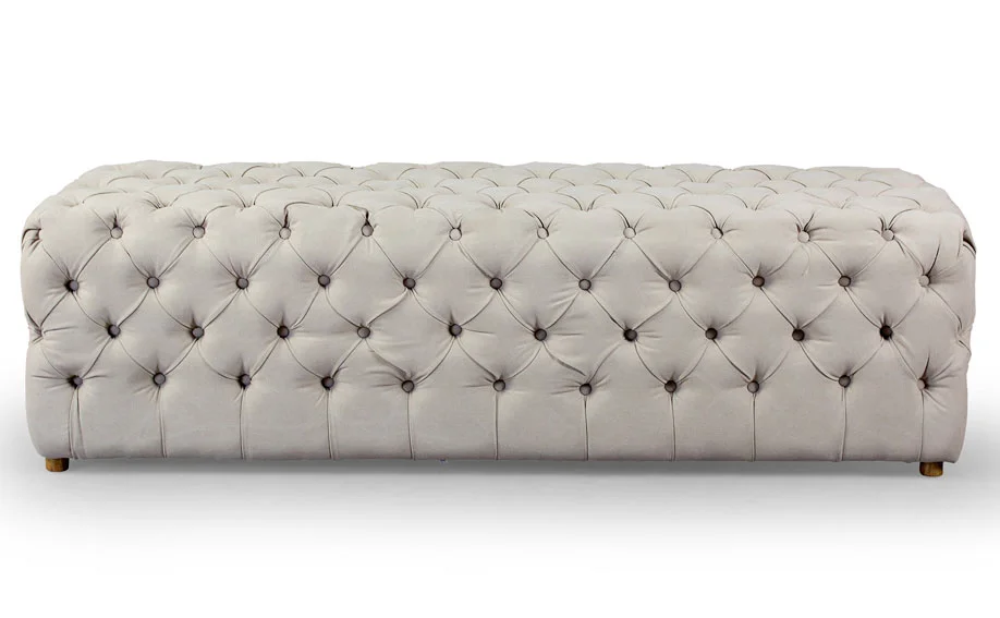 Taburete pie de cama lavardens vintage Artisan tufted