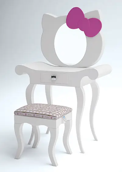 Tocador y banco Hello Kitty