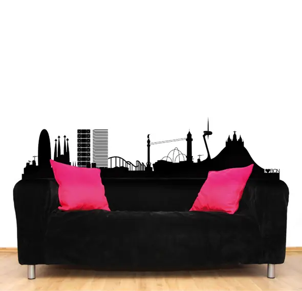 Vinilo barcelona skyline XL