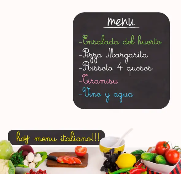 Vinilo menu