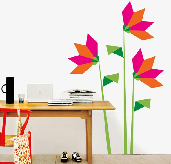 Vinilo origami flowers