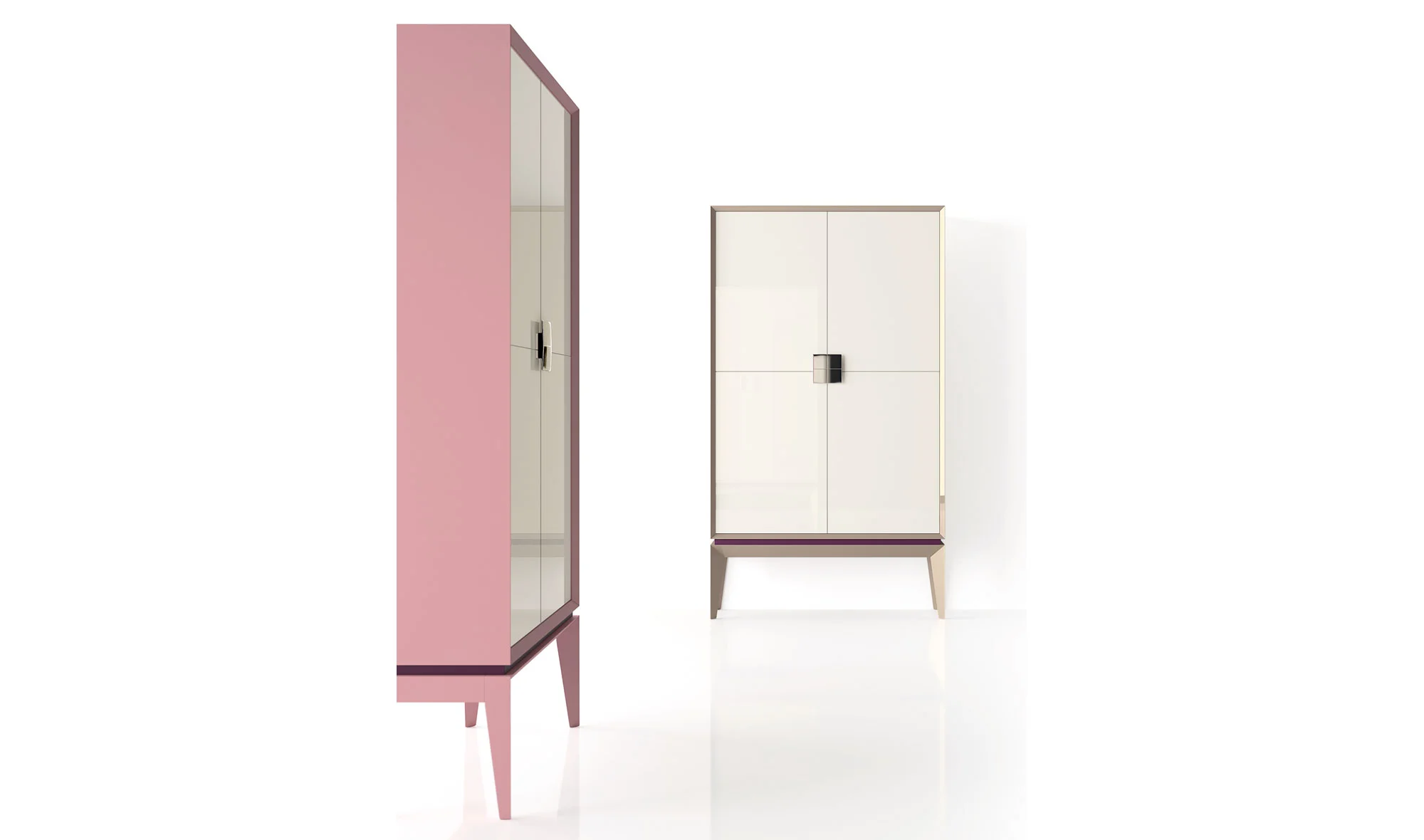 Vitrina 2 puertas con tirador triangle Plain