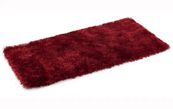 Alfombra Shaggy Pelo Fino Burdeos