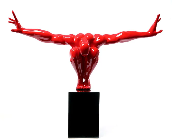 Escultura atleta rojo