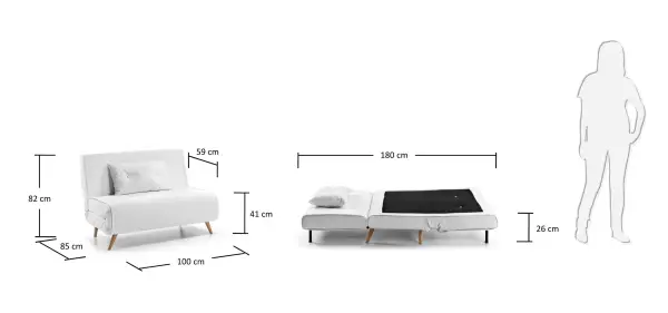 Sofá cama blanco Moderno Tupana