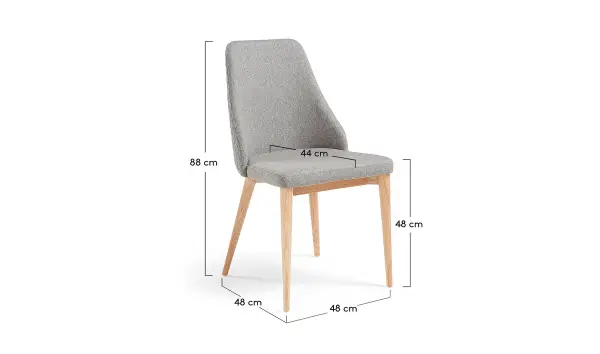 Silla gris nórdica Rosie