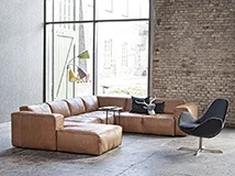 Sofá Fresno piel Eton rinconera con chaise longue de Theca Sofá Fresno piel Eton rinconera con chaise longue de Theca