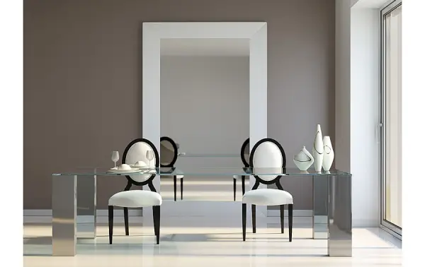 Silla moderna tapizada blanca Lou