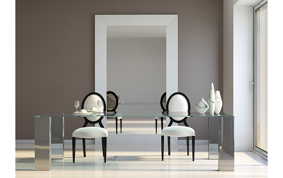 Silla moderna tapizada blanca Lou