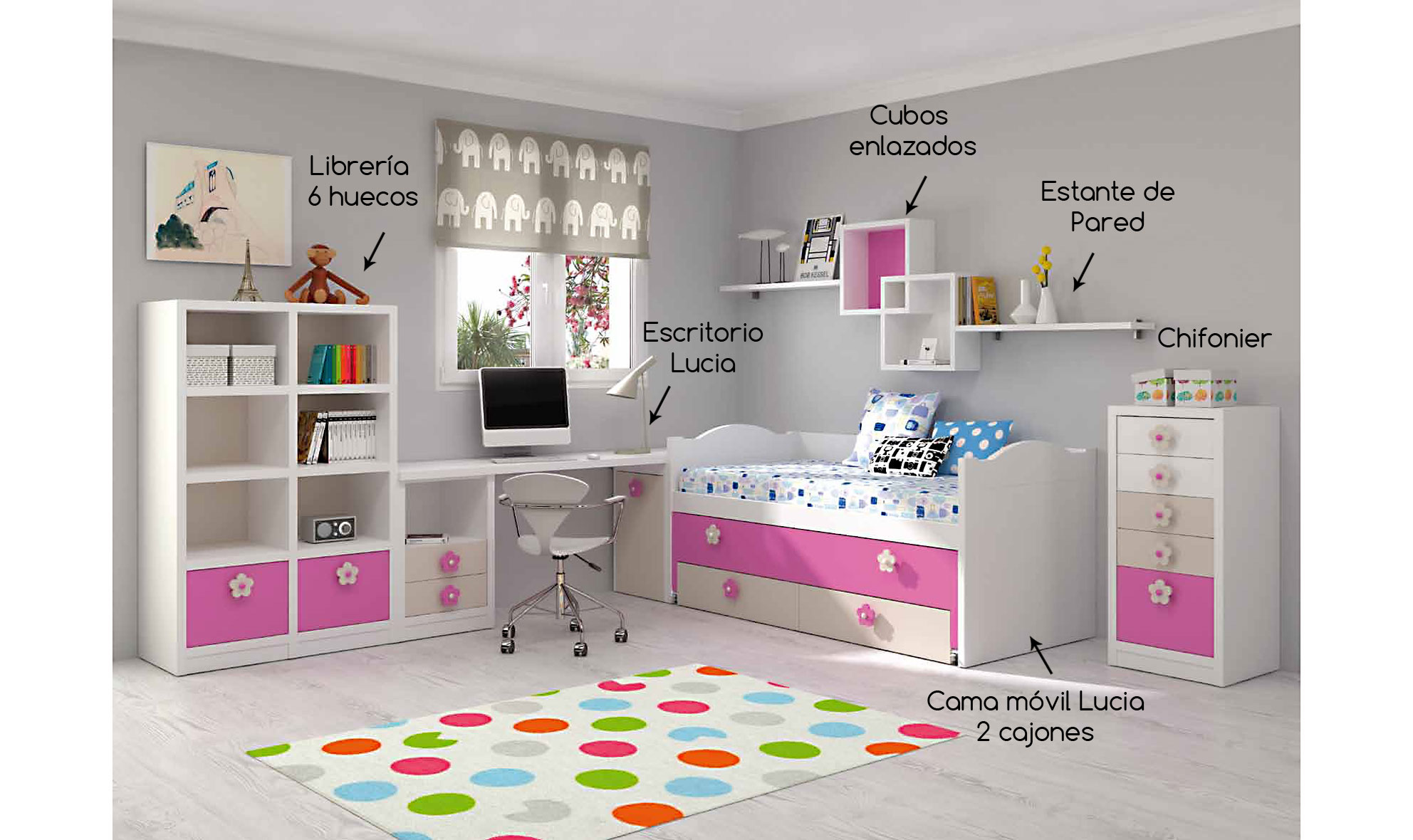 Astrolabio Artes literarias Arroyo Habitación infantil Lucia de lujo en Portobellodeluxe.com. Tu tienda de  muebles de lujo