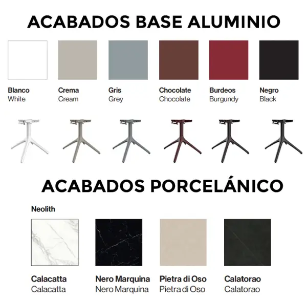 Mesa alta redonda porcelánica Uni de 105 Mowee