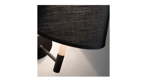 Aplique de pared negro Mosko